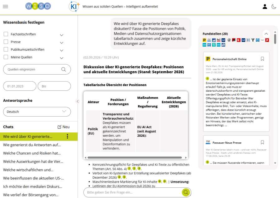 DER GENIOS RECHERCHEASSISTENT IN WISO